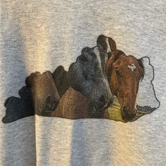 Vintage Oversized Horse Sweatshirt XL Soft Comfy Unisex Nature Animals Western - Picture 2 of 10